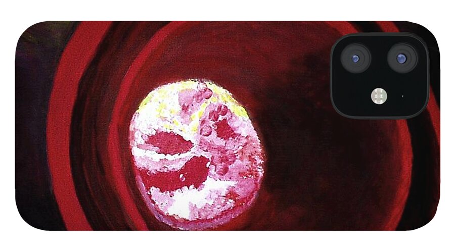 Mytic Art iPhone 12 Case featuring the painting Mysterium by Pilbri Britta Neumaerker
