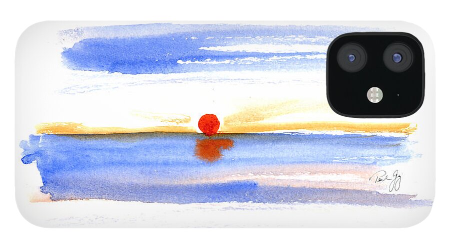 Sunrise iPhone 12 Case featuring the painting Narragansett Sunrise by Paul Gaj