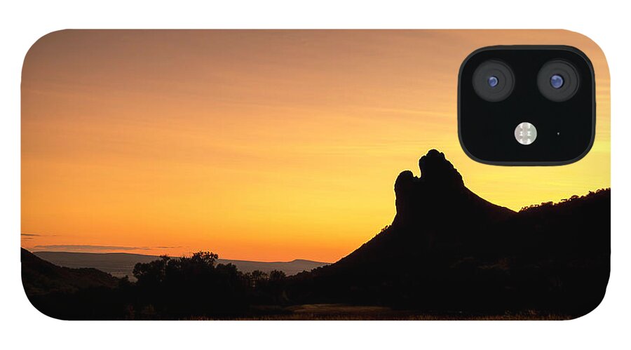 Sunset iPhone 12 Case featuring the photograph Needle Rock by Angela Moyer