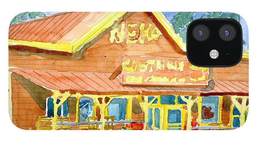 Store iPhone 12 Case featuring the painting Nemo Ranch Store by Rodger Ellingson