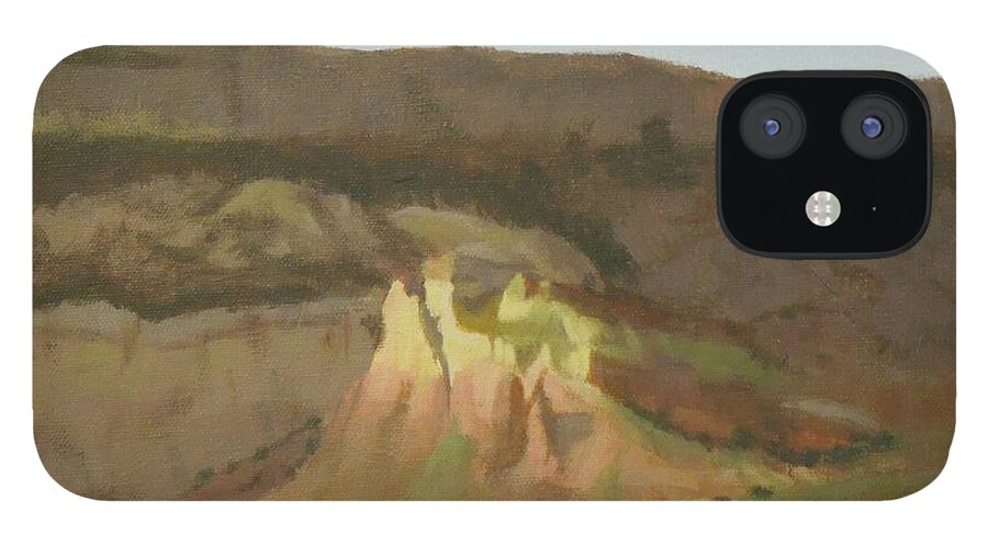 Northern New Mexico iPhone 12 Case featuring the painting New Mexican Statues by Phyllis Andrews