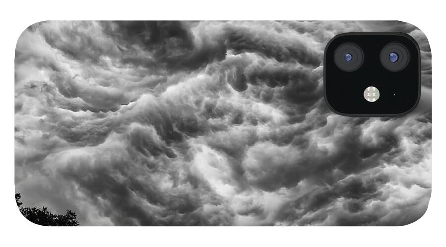 Storm Clouds iPhone 12 Case featuring the photograph No where to go by Charles McCleanon