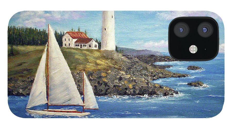 Sailboat iPhone 12 Case featuring the painting Northeast Coast by Stanton Allaben