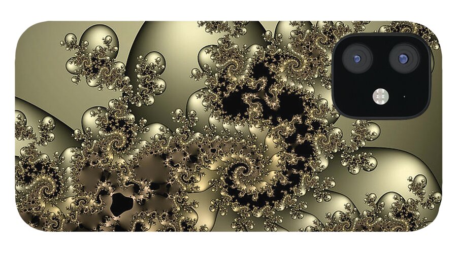 Abstract iPhone 12 Case featuring the digital art Octopus by Karin Kuhlmann