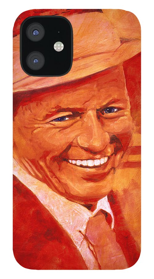 Frank Sinatra iPhone 12 Case featuring the painting Old Blue Eyes by David Lloyd Glover