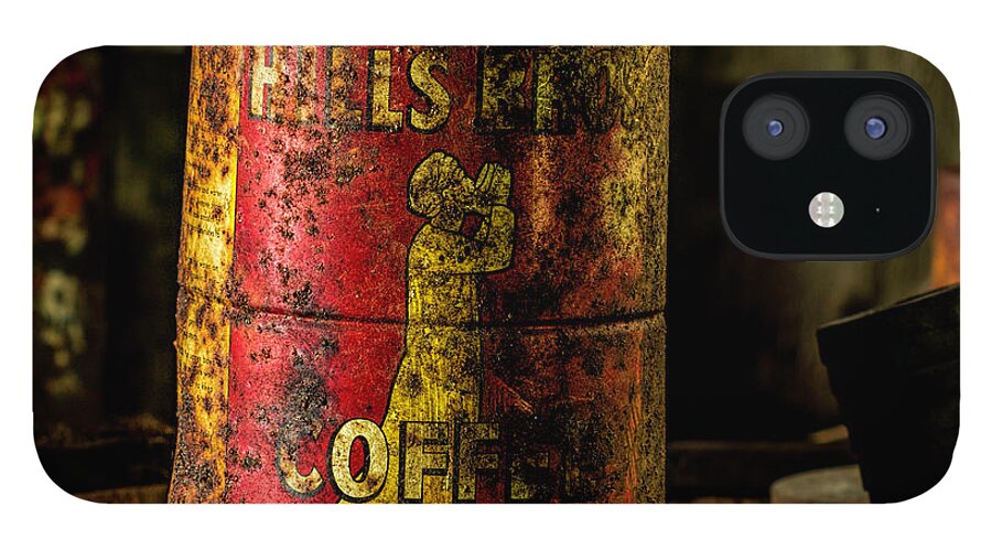Old Coffee Can iPhone 12 Case featuring the photograph Old Hills Brothers Coffee Can by Fred Denner