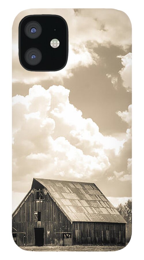 2015 iPhone 12 Case featuring the photograph Olsen Barn Thunderstorm by Jan Davies