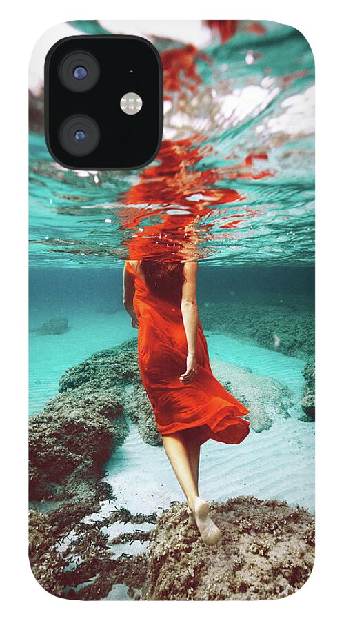 Mermaid iPhone 12 Case featuring the photograph Orange Mermaid by Gemma Silvestre
