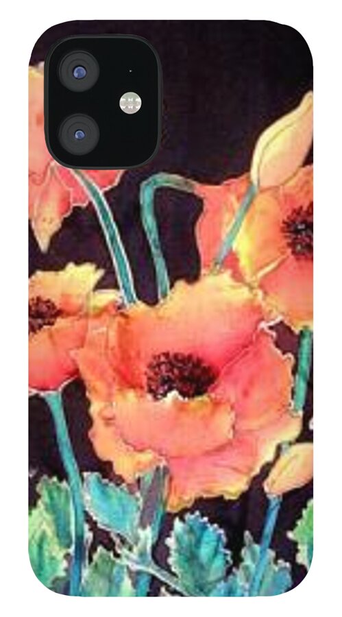 Poppies iPhone 12 Case featuring the painting Orange Poppies by Francine Dufour Jones