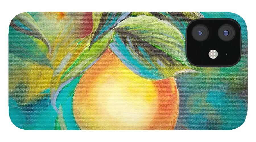 Orange iPhone 12 Case featuring the painting Orange Tree by Mary Scott