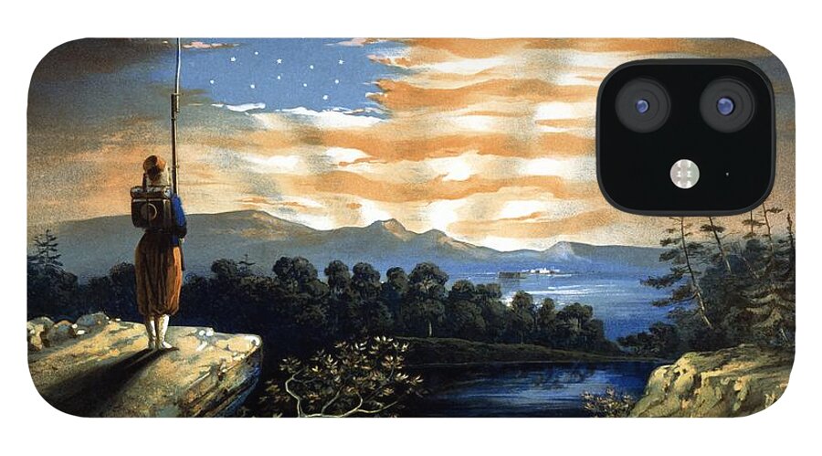 Civil War iPhone 12 Case featuring the painting Our Heaven Born Banner by War Is Hell Store
