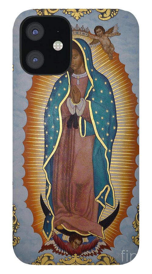 Our Lady Of Guadalupe iPhone 12 Case featuring the painting Our Lady of Guadalupe - LWLGL by Lewis Williams OFS