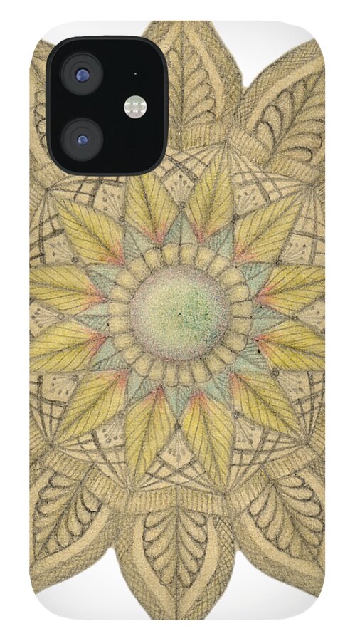 J Alexander iPhone 12 Case featuring the drawing Ouroboros ja084 by Dar Freeland