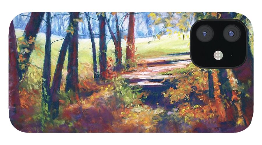Landscape iPhone 12 Case featuring the pastel Out of the Shadows by Diana Colgate