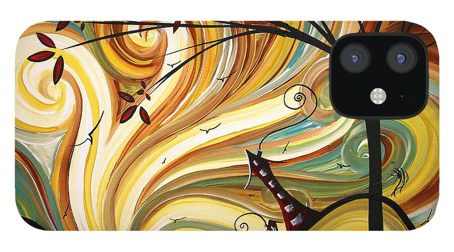 Art iPhone 12 Case featuring the painting OUT WEST Original MADART Painting by Megan Aroon