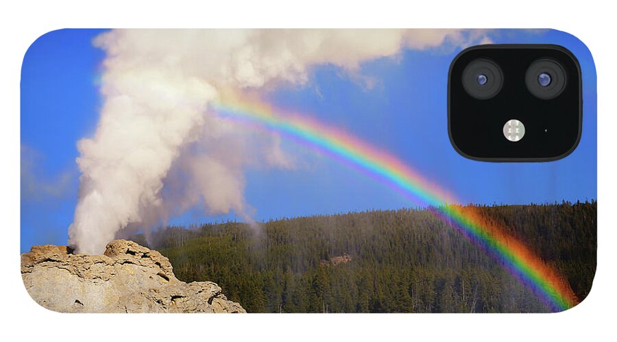 Castle Geyser iPhone 12 Case featuring the photograph Over the Rainbow by Greg Norrell