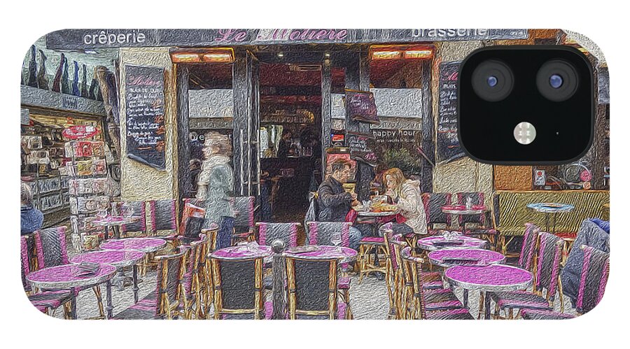 French iPhone 12 Case featuring the photograph Paris Cafe 2 by Matthew Bamberg