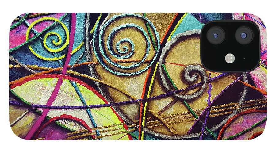 A Bright iPhone 12 Case featuring the painting Particle Track Fifty-four by Scott Wallin