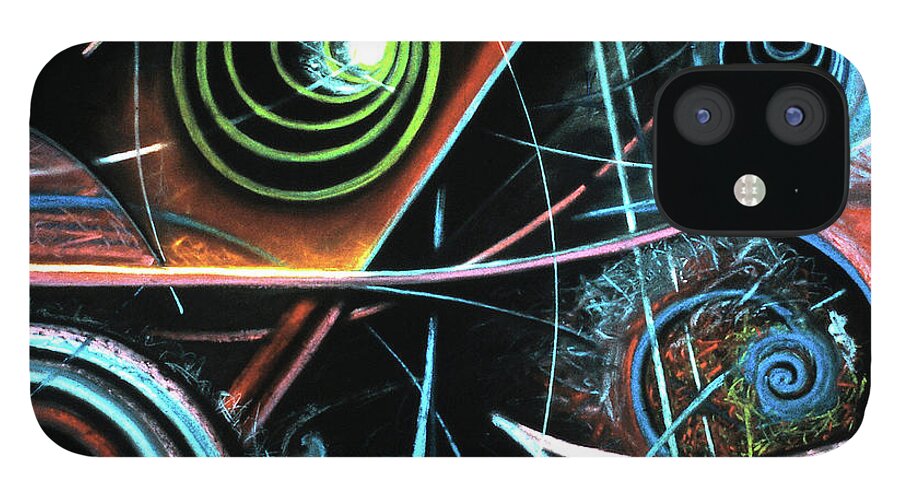 A Bright iPhone 12 Case featuring the painting Particle Track Study Twenty-two by Scott Wallin