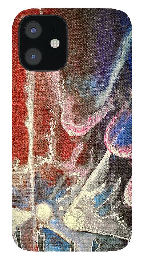 Night Lights iPhone 12 Case featuring the painting Party Night by Patricia Arroyo