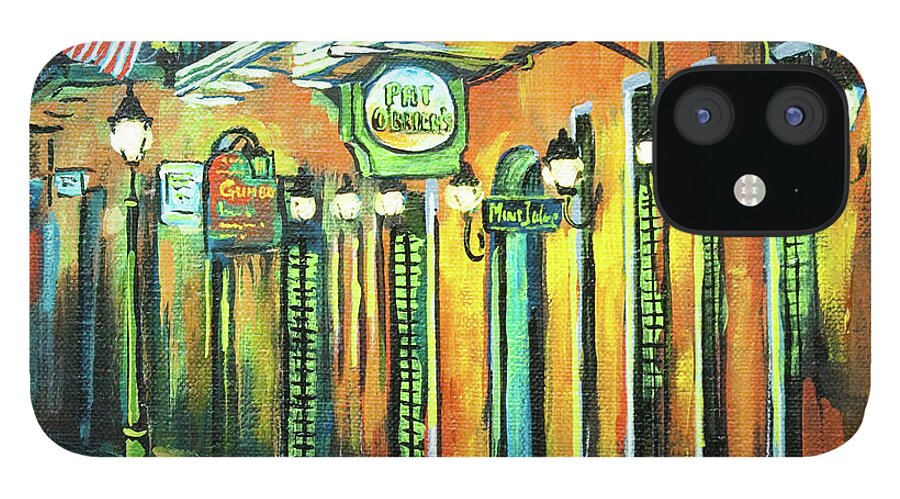 Louisiana Restaurant iPhone 12 Case featuring the painting Pat O Briens by Dianne Parks