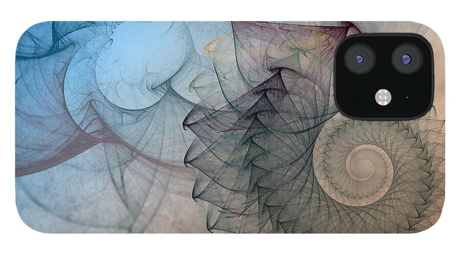 Abstract iPhone 12 Case featuring the digital art Pefect Spiral by Karin Kuhlmann