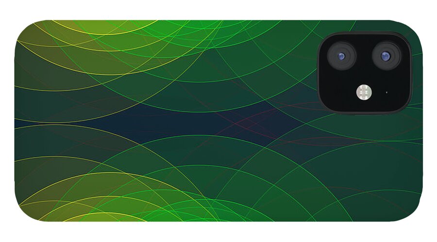 Abstract iPhone 12 Case featuring the digital art Pepper Semi Circle Background Horizontal by Frank Ramspott