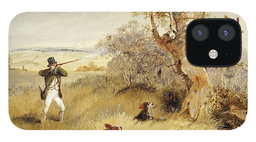 Pheasant iPhone 12 Case featuring the painting Pheasant Shooting by Henry Thomas Alken