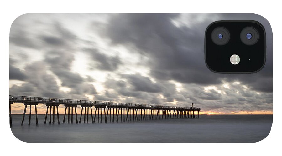 Shore iPhone 12 Case featuring the photograph Pier in Misty Waters by Ed Clark