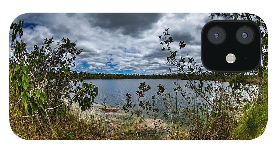 Fisheye iPhone 12 Case featuring the photograph Pine Glades Lake 18 by Michael Fryd
