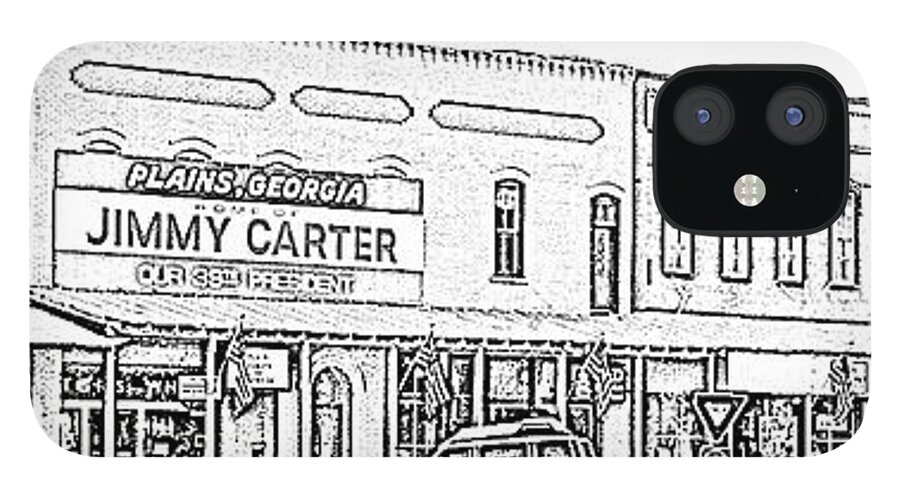 Jimmy Carrter iPhone 12 Case featuring the photograph Plains Ga downtown by Jerry Battle