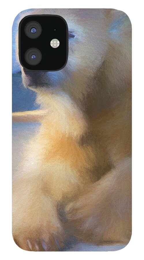 Chalk Drawing iPhone 12 Case featuring the digital art Polar Bear in Chalk by Kandy Hurley