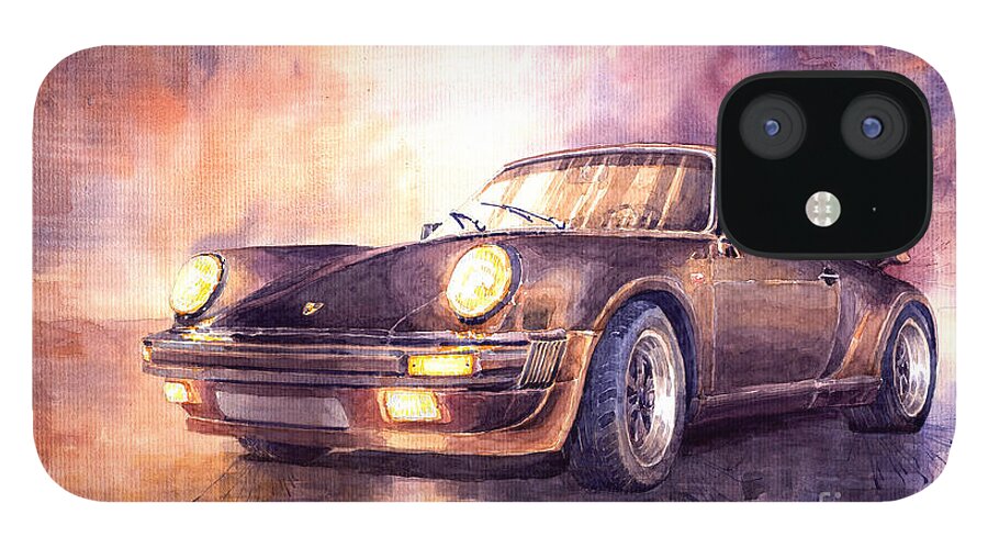 Shevchukart iPhone 12 Case featuring the painting Porsche 911 Turbo 1979 by Yuriy Shevchuk