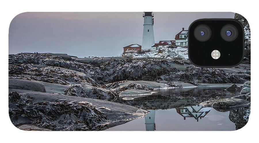 Portland Head Light iPhone 12 Case featuring the photograph Portland Head Light Reflection by Colin Chase