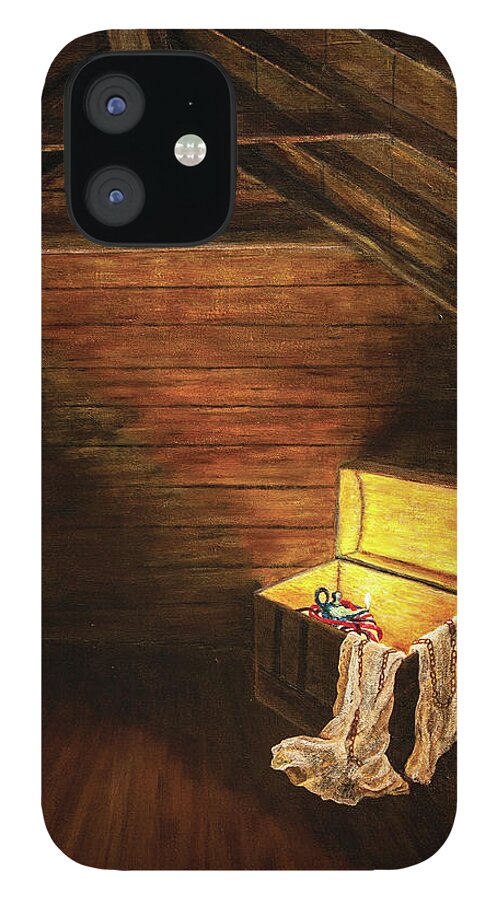Attic iPhone 12 Case featuring the painting Portrait of a Friend by Marg Wolf
