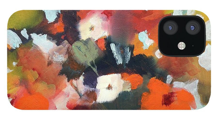 Flowers iPhone 12 Case featuring the painting Pot of Flowers by Michelle Abrams