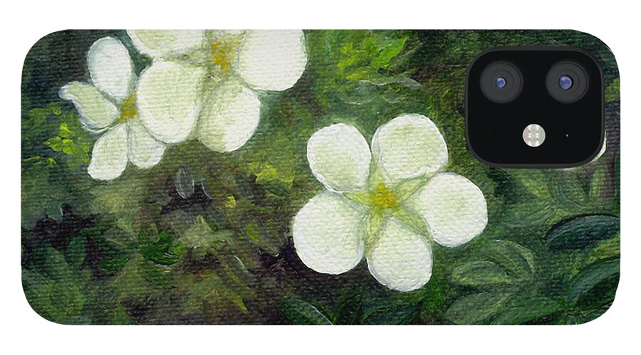 Flowers iPhone 12 Case featuring the painting Potentilla by FT McKinstry