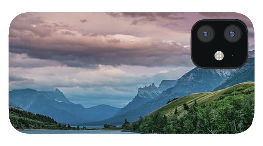 Waterton National Park iPhone 12 Case featuring the photograph Prince of Wales Panorama at dusk by Mati Krimerman