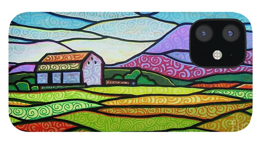 Mountains iPhone 12 Case featuring the painting Purple Mountain Majesty by Jim Harris