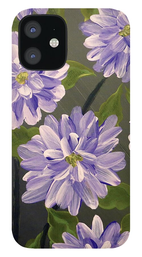 Flowers iPhone 12 Case featuring the painting Purple Passion by Teresa Wing