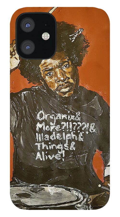Questlove iPhone 12 Case featuring the painting Questlove by Rachel Natalie Rawlins