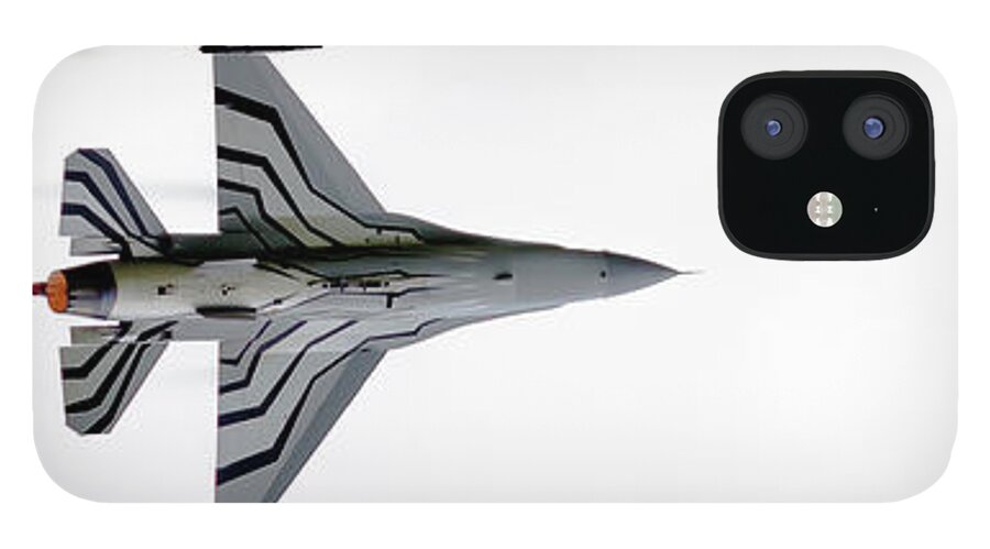 Jet iPhone 12 Case featuring the photograph RAF Scampton 2017 - F-16 Fighting Falcon On White by Scott Lyons