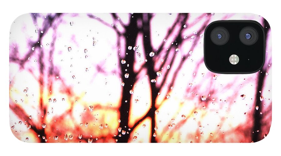 Artoffoxvox iPhone 12 Case featuring the photograph Raindrop Sunset Photograph by Kristen Fox