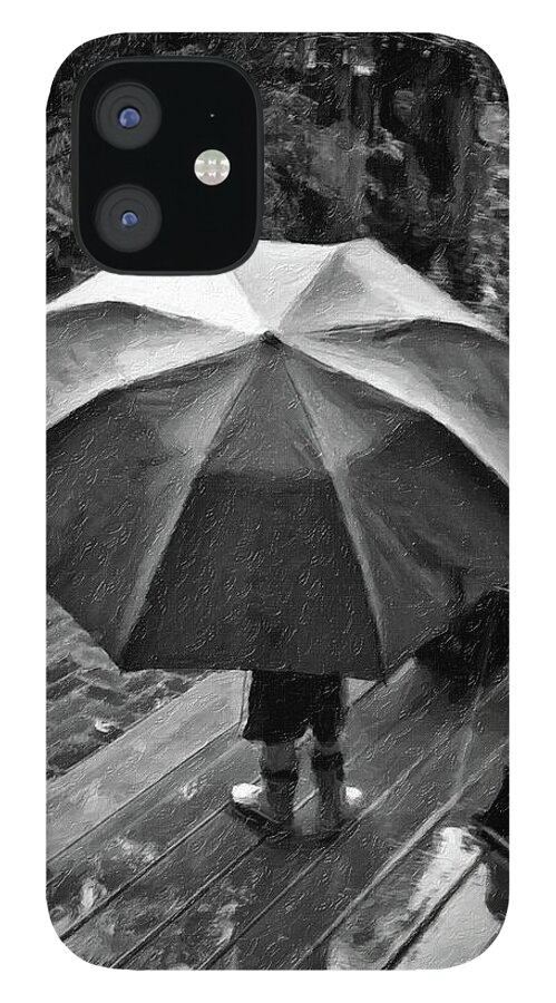 Child iPhone 12 Case featuring the photograph Rainy Day by Winnie Chrzanowski