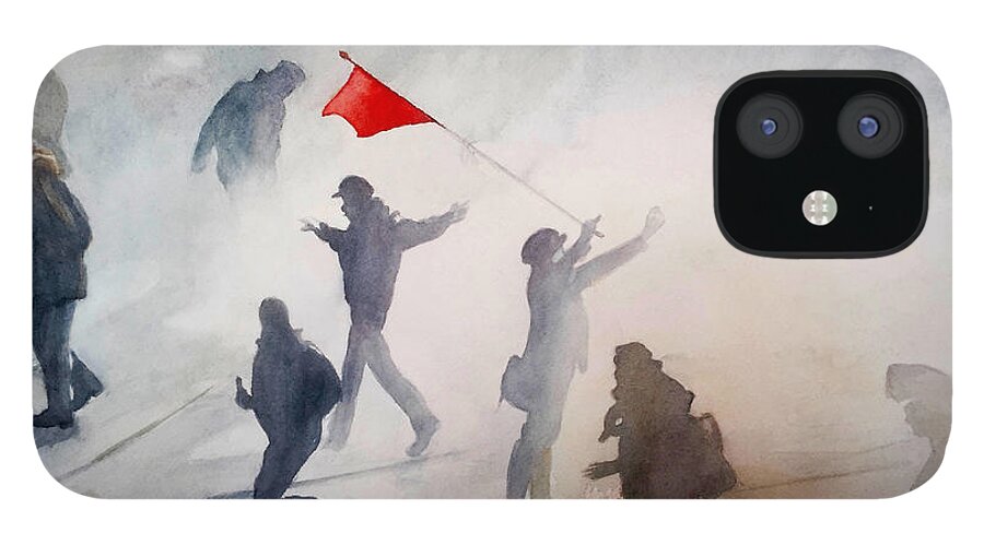 Rebellion iPhone 12 Case featuring the painting Rebellion by Francoise Chauray