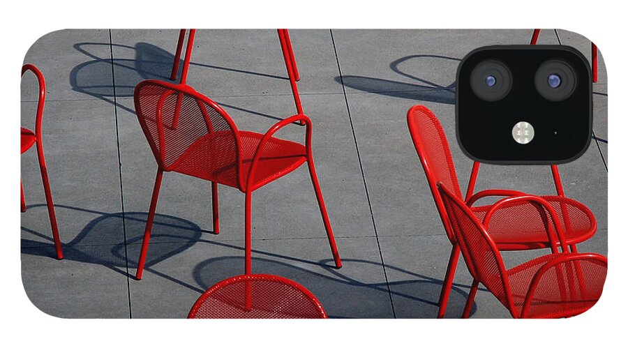 Urban iPhone 12 Case featuring the photograph Red Chairs by Stuart Allen
