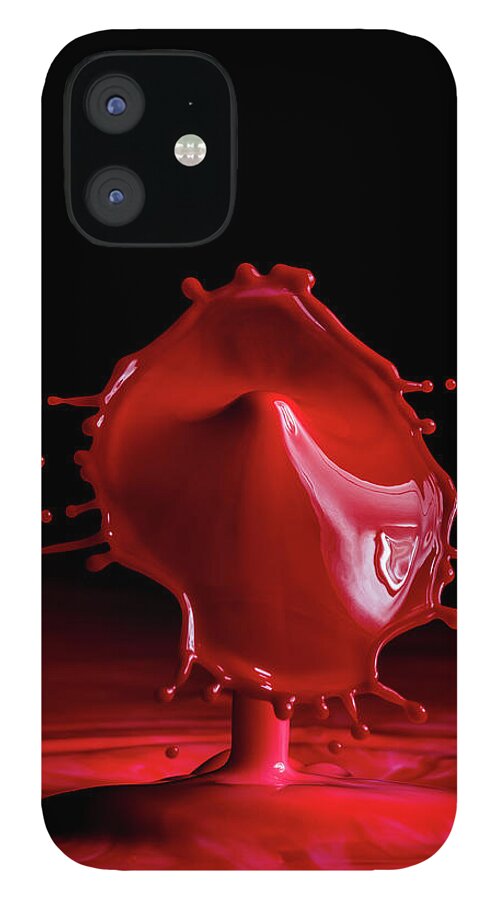 Water Drop iPhone 12 Case featuring the photograph Red Drop by Marlo Horne