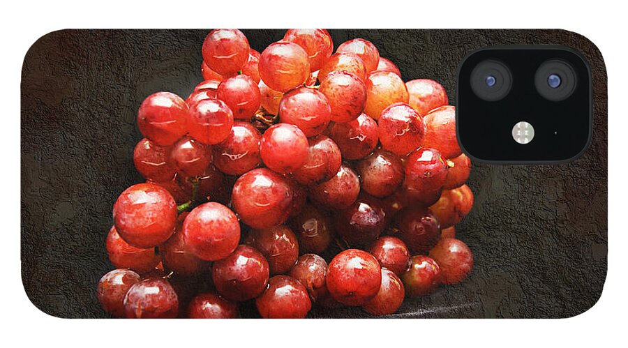 Red iPhone 12 Case featuring the photograph Red Grapes by Andee Design