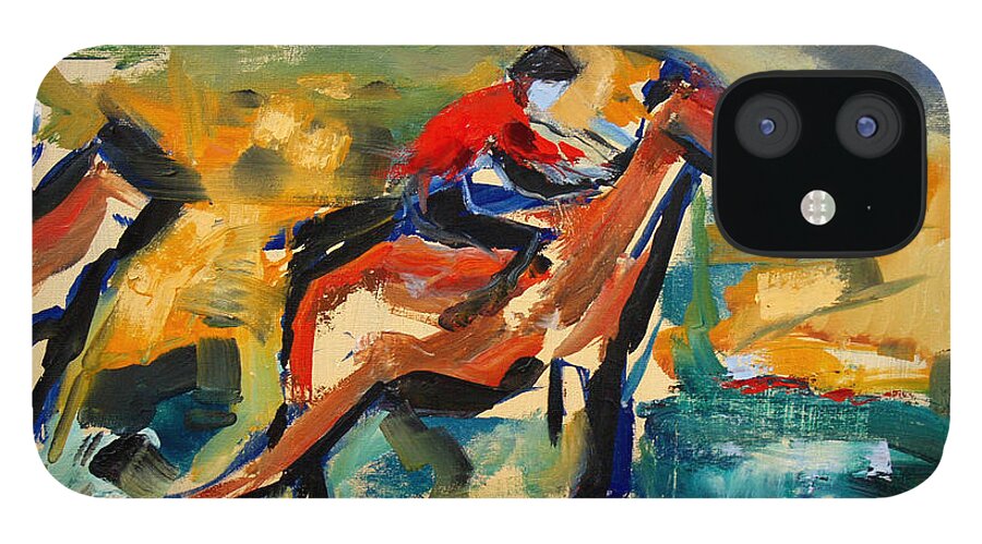  iPhone 12 Case featuring the painting Red Jacket by John Gholson