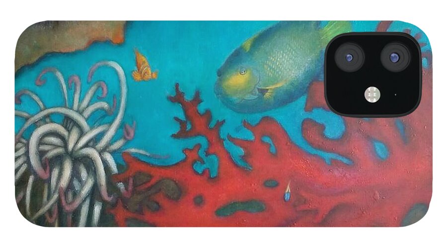 Reef iPhone 12 Case featuring the painting Red Reef by Lynn Buettner